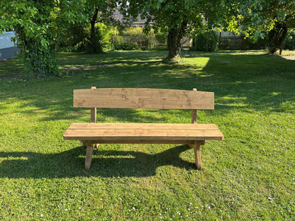 Gartenbank mit Lehne massiv Fichte - Model Birktal