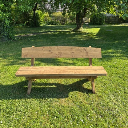 Holzbank Birktal Gartenbank mit Lehne massiv Fichte imprägniert