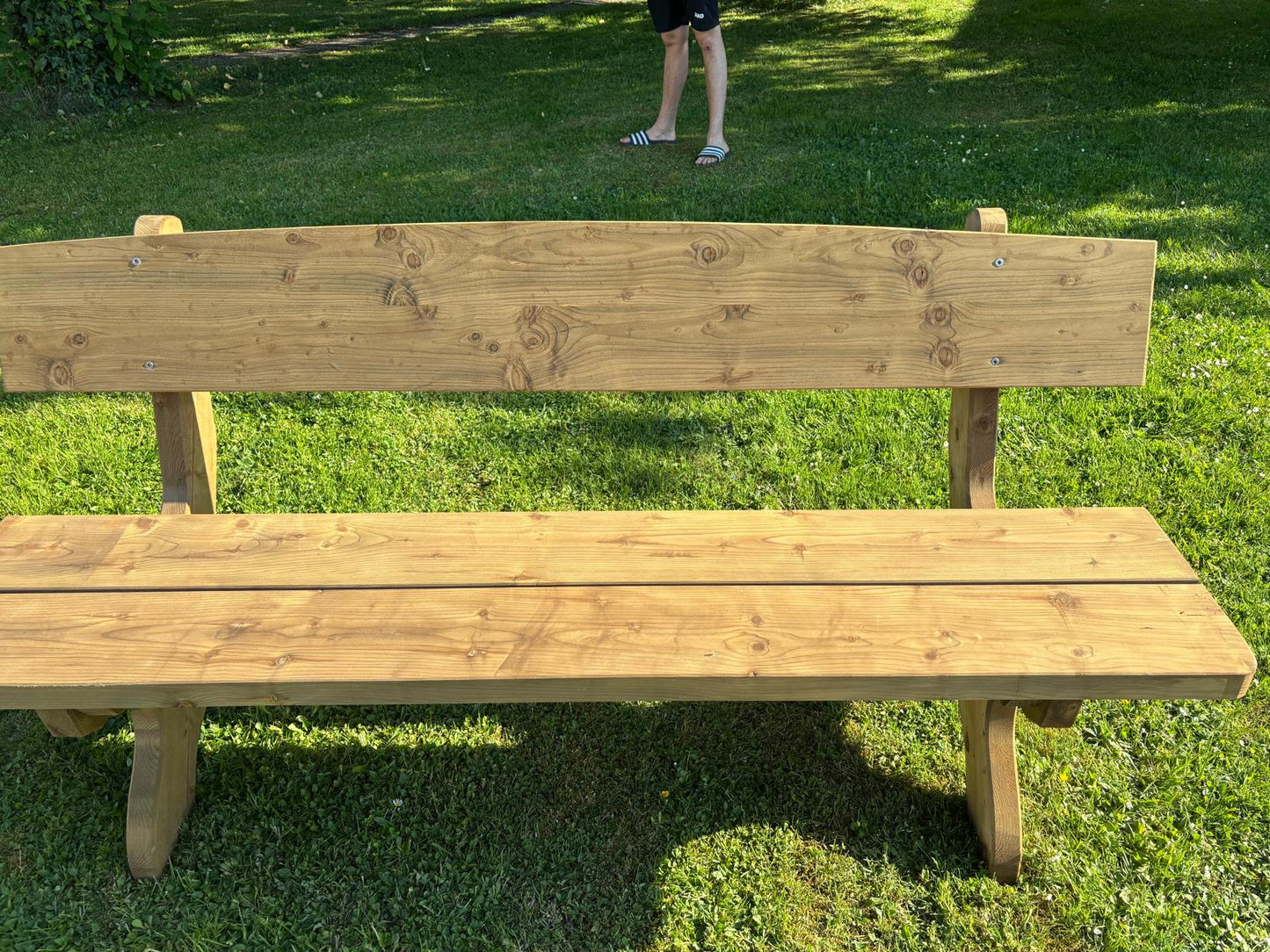 Holzbank Birktal Gartenbank mit Lehne massiv Fichte imprägniert