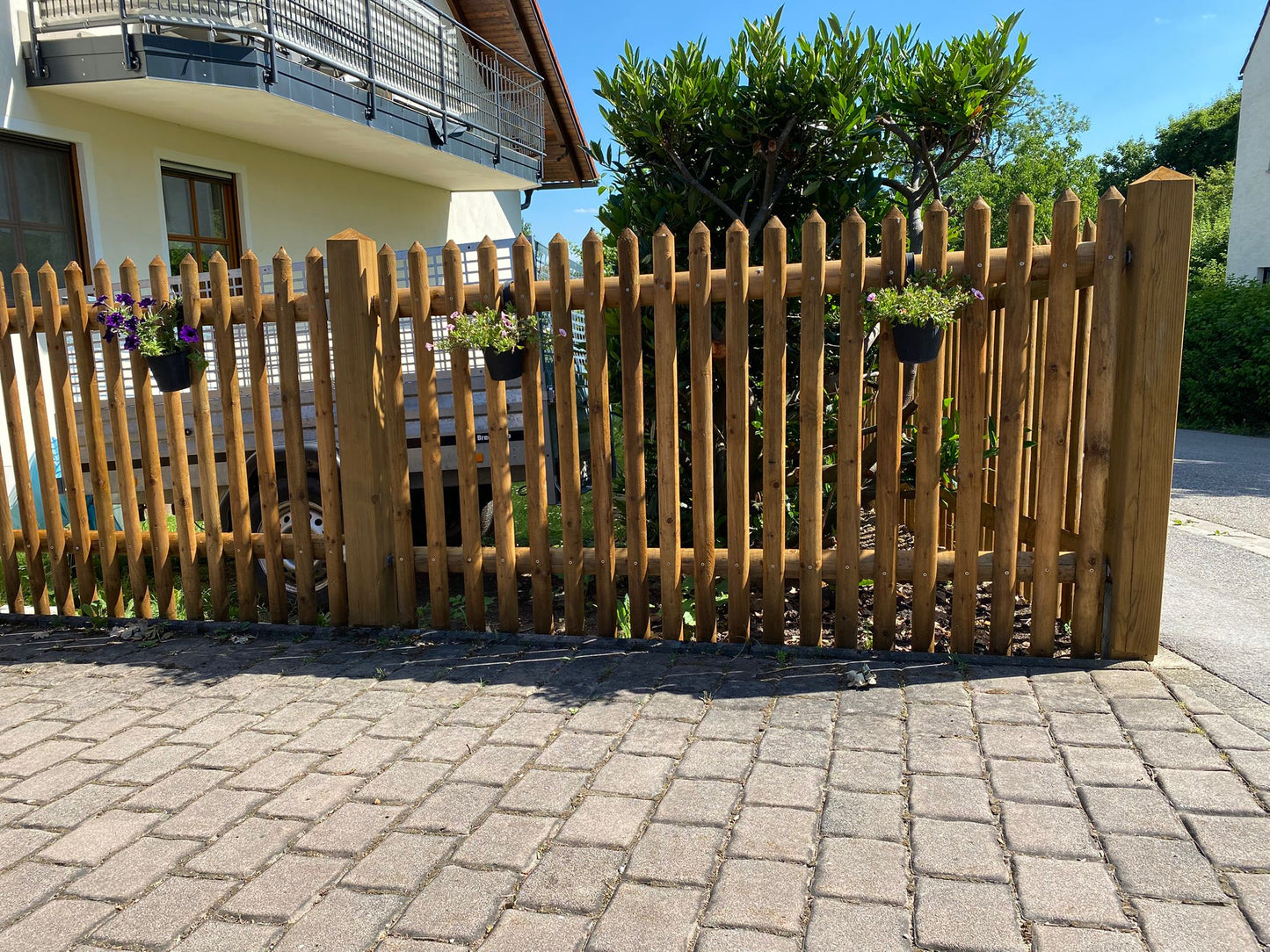 Gartenzaun Senkrechter Lattenzaun 2C - Zaunelement - Fichte KDI - 120 cm Höhe