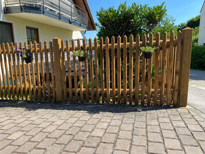 Gartenzaun Senkrechter Lattenzaun 2C - Zaunelement - Fichte KDI - 120 cm Höhe
