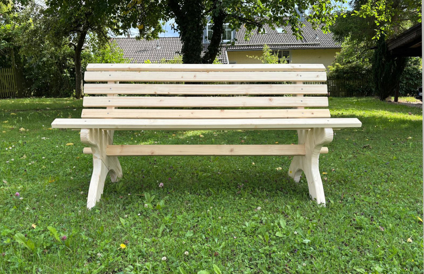 Hausbank Holzbank Gartenbank mit Lehne Fichte imprägniert